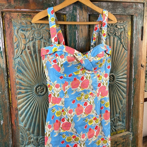 Mary Blair Pinup Couture floral wiggle dress M - Picture 3 of 5